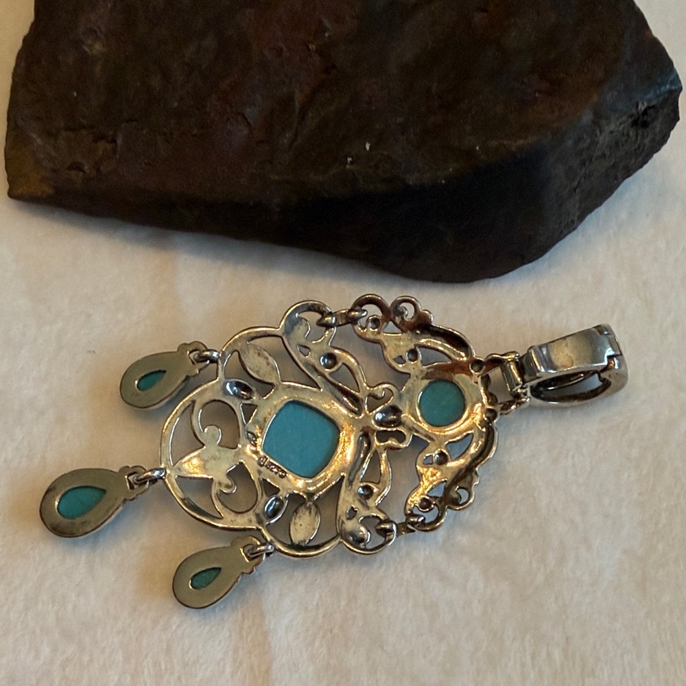 Carolyn Pollack Relios Sleeping Beauty Turquoise Sterling Silver Pendant. (195) - Picture 2 of 6